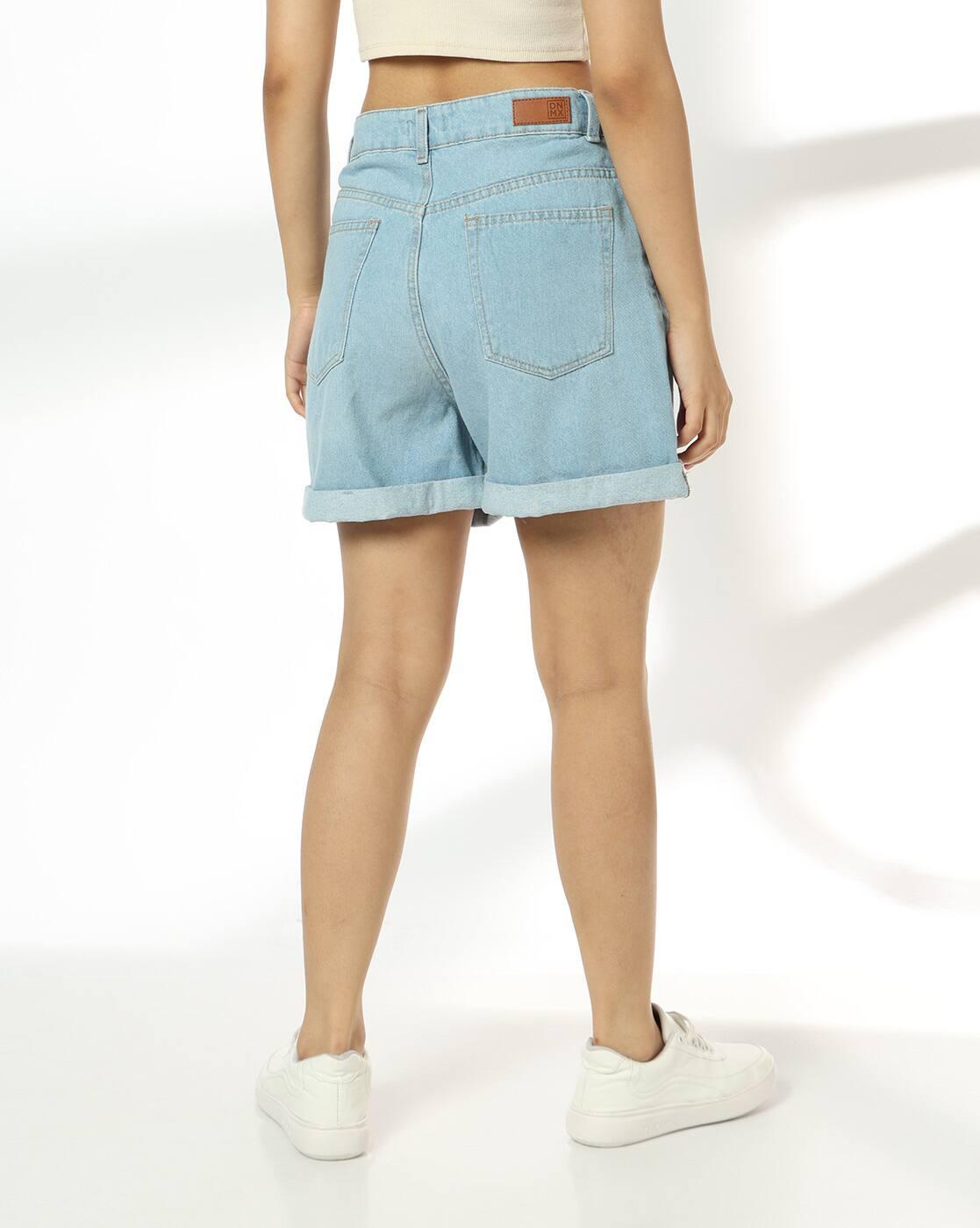 DNMX | Women High-Rise Denim City Shorts|2