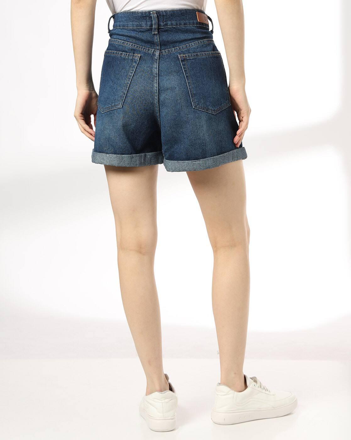 DNMX | Women High-Rise Regular Fit Denim Shorts|2