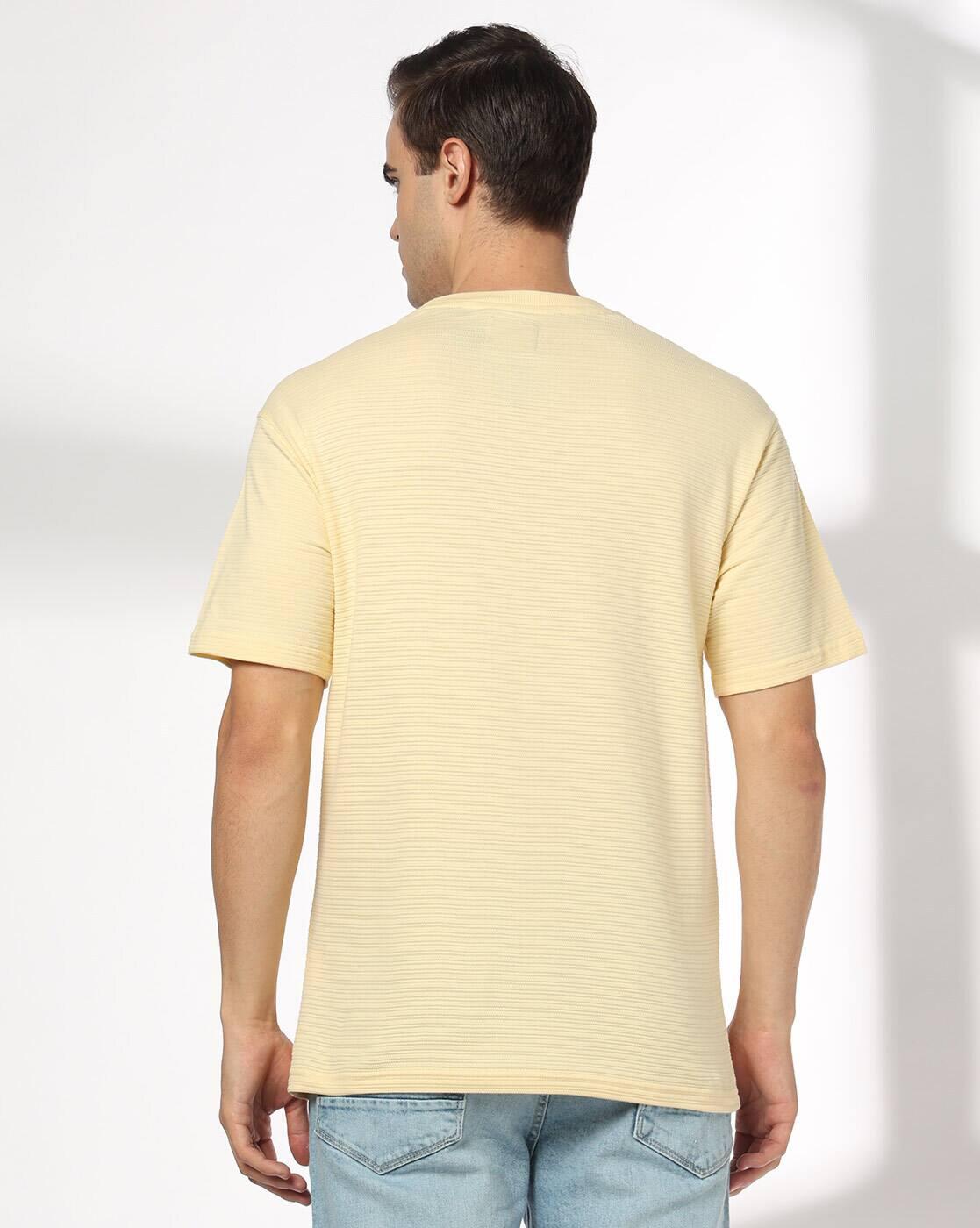 DNMX | Men Striped Relaxed Fit Crew-Neck T-Shirt|2