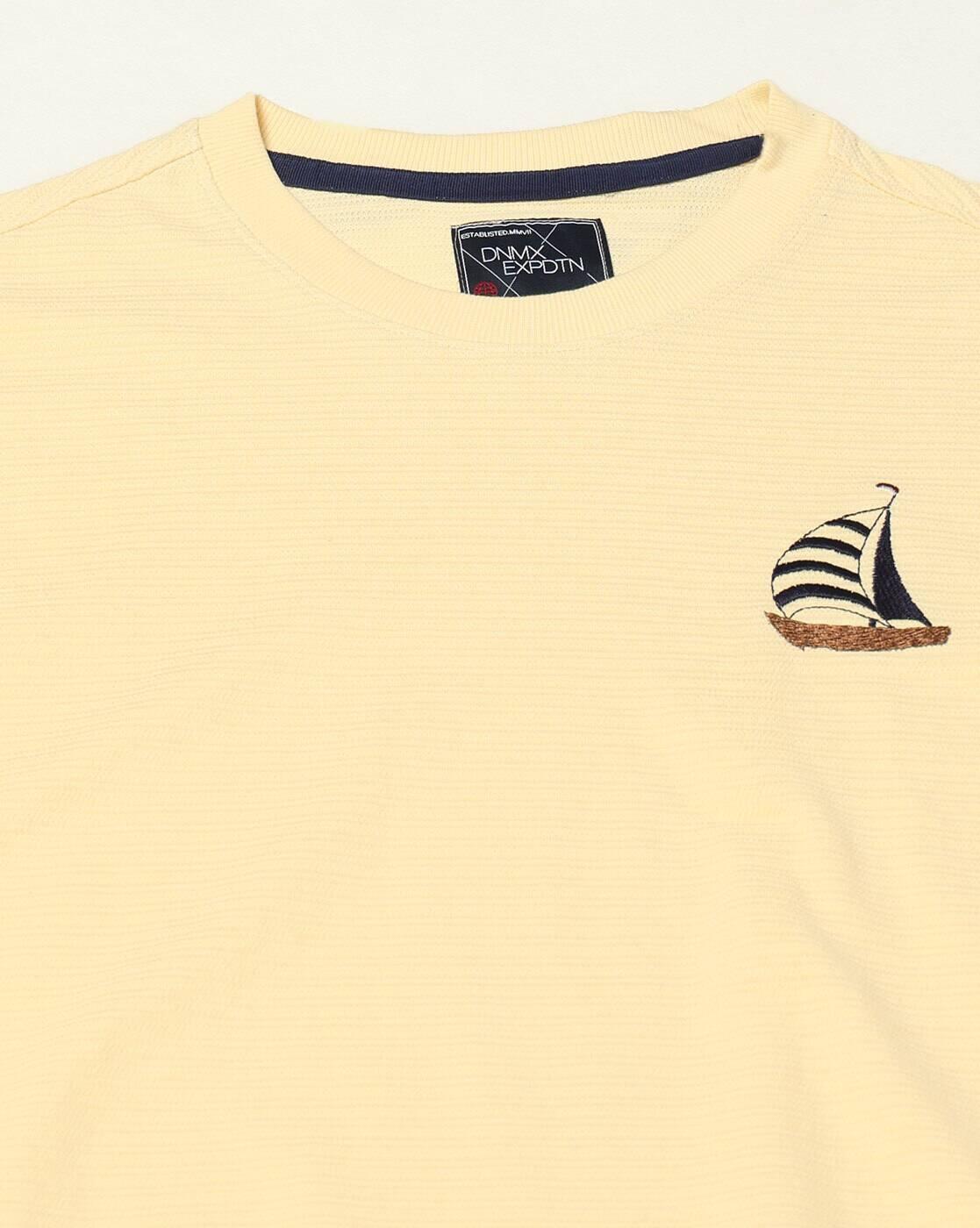 DNMX | Men Striped Relaxed Fit Crew-Neck T-Shirt|5