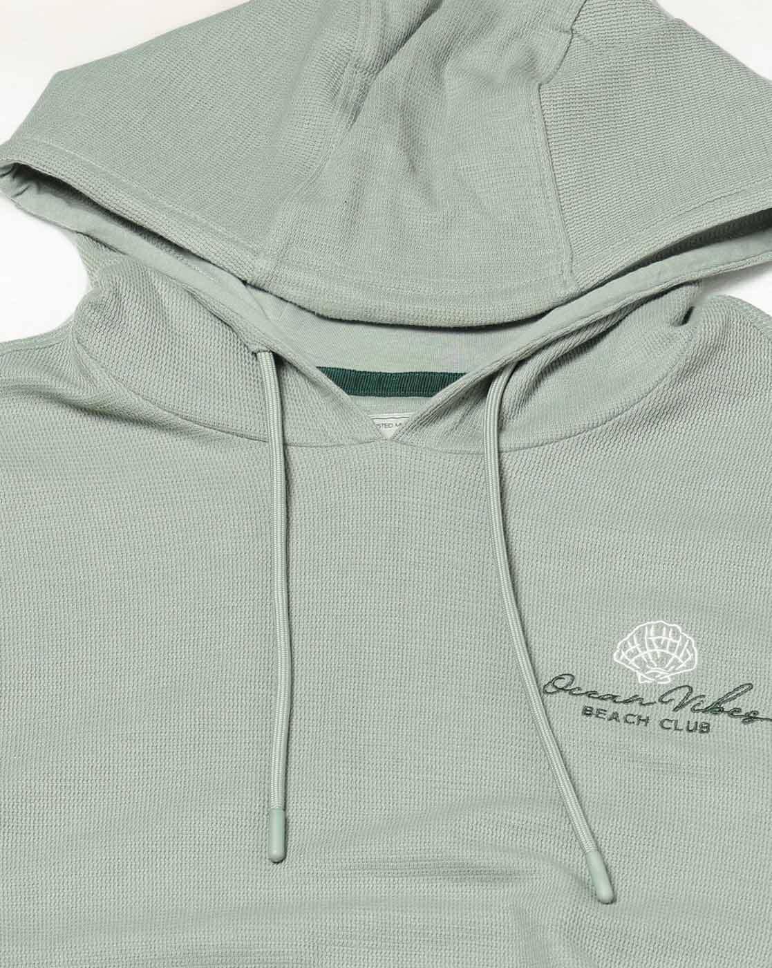 DNMX | Men Typographic Print Relaxed Fit Hooded T-Shirt|4