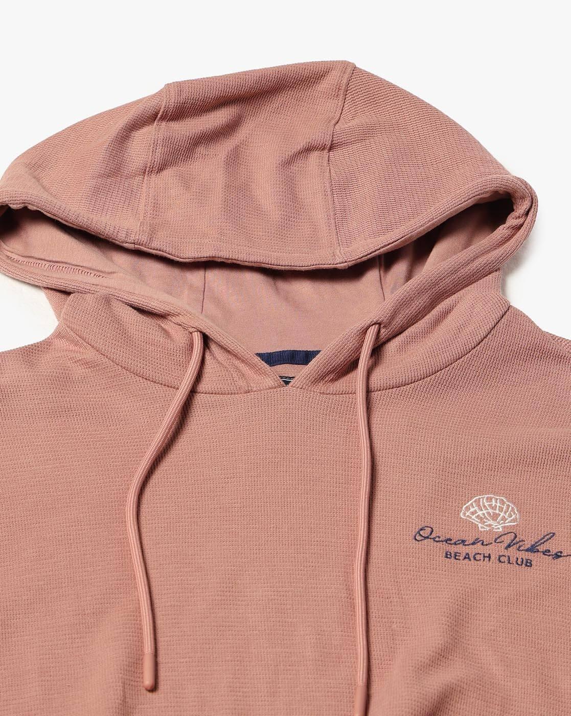 DNMX | Men Typographic Print Relaxed Fit Hooded T-Shirt|4