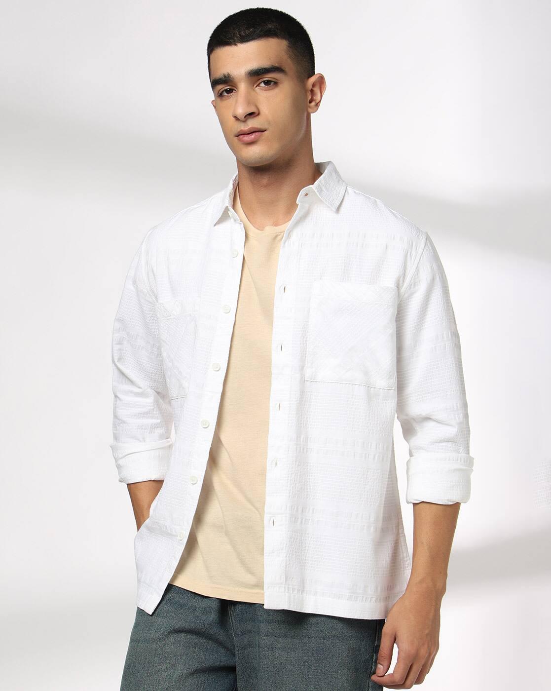 DNMX | Men Patterned Regular Fit Shirt with Patch Pockets|0