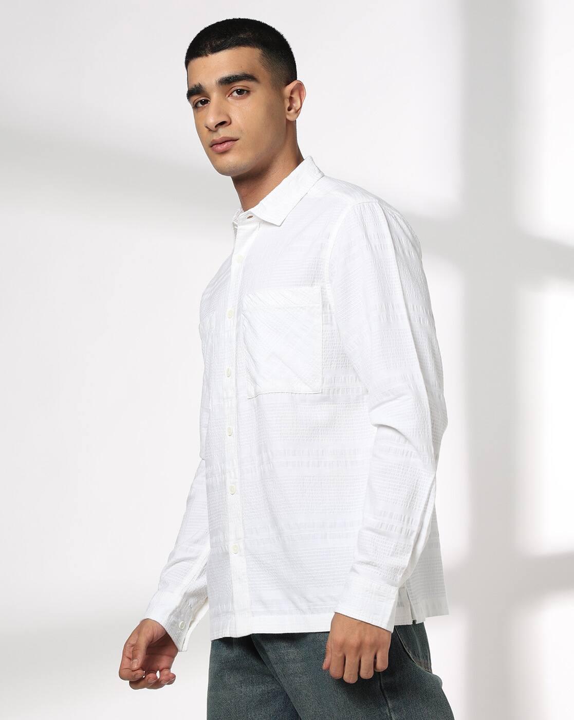 DNMX | Men Patterned Regular Fit Shirt with Patch Pockets|1