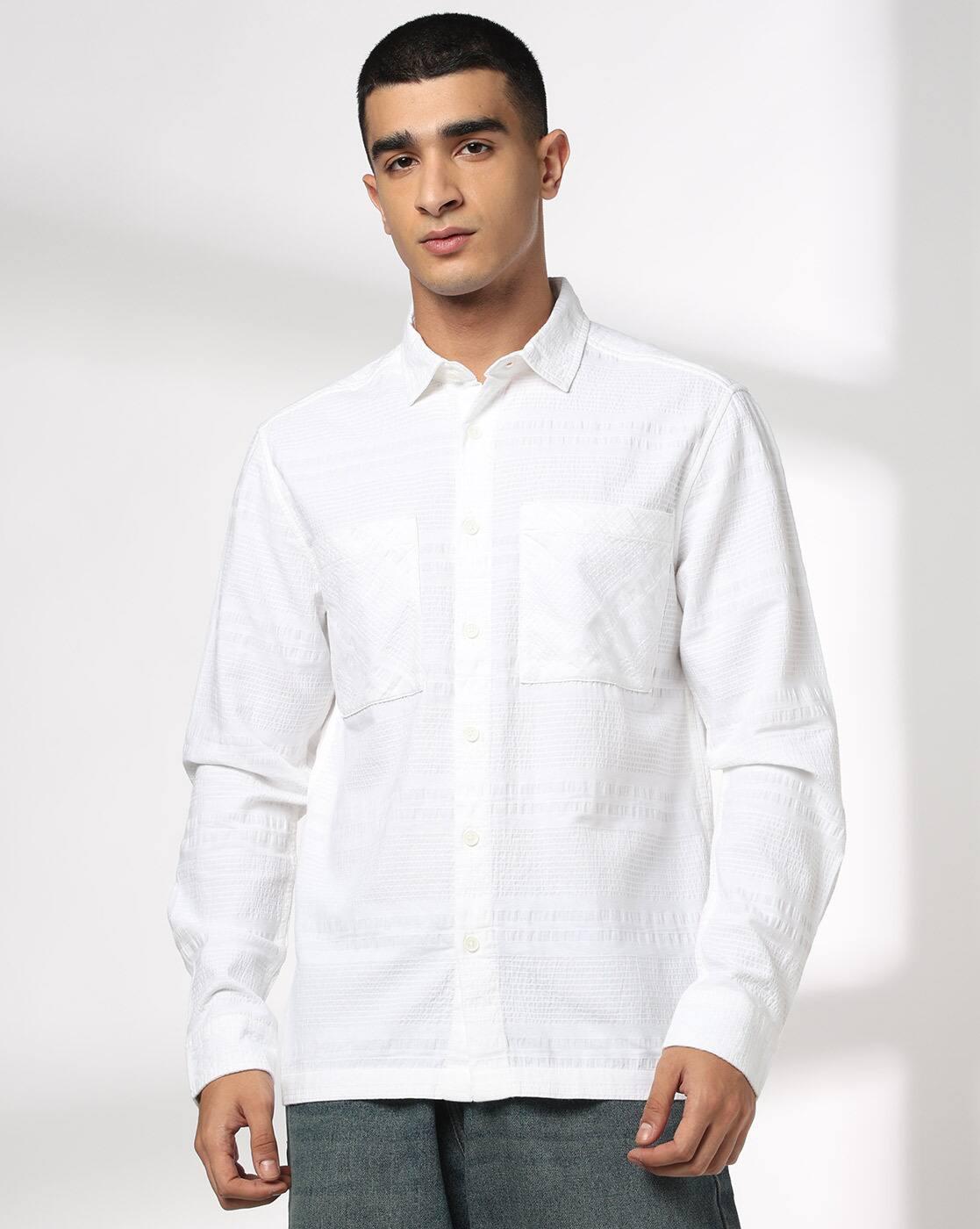 DNMX | Men Patterned Regular Fit Shirt with Patch Pockets|3