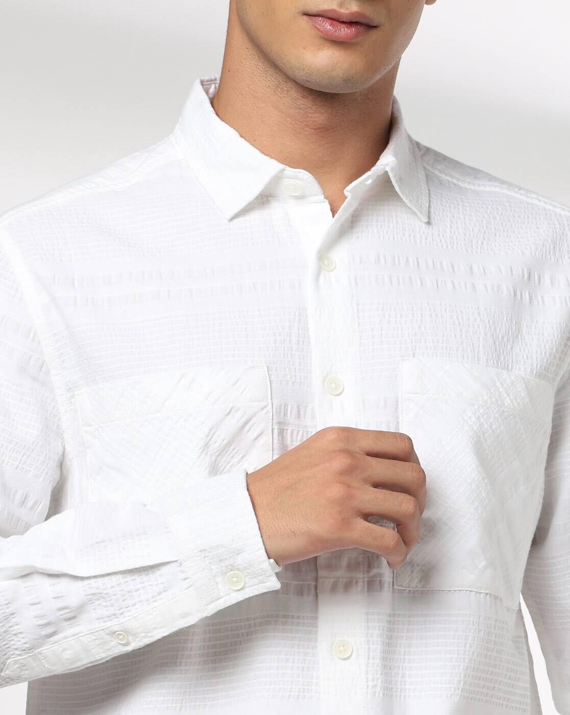 DNMX | Men Patterned Regular Fit Shirt with Patch Pockets|4