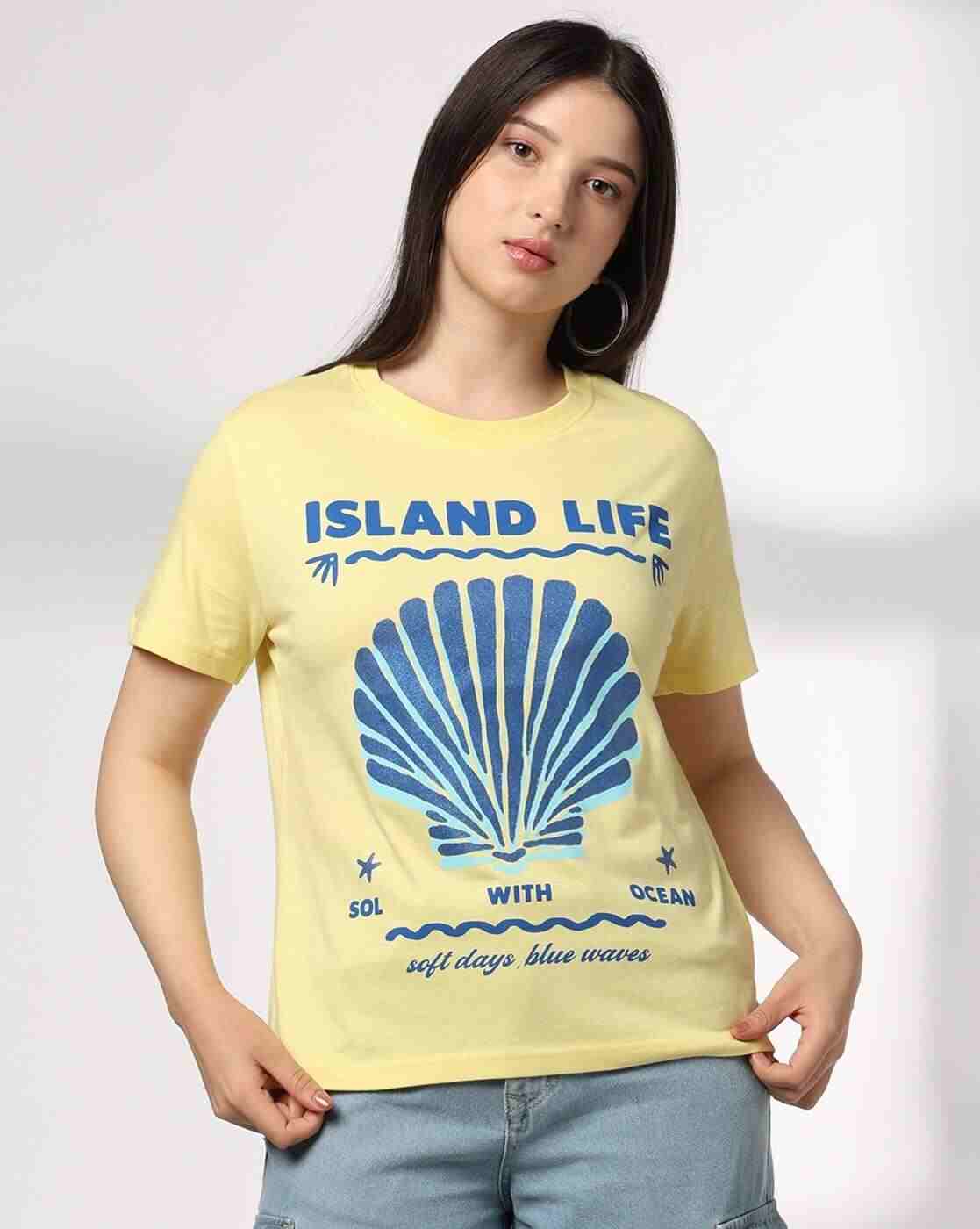 DNMX | Women Graphic Print Boxy Fit Crew-Neck T-Shirt|0
