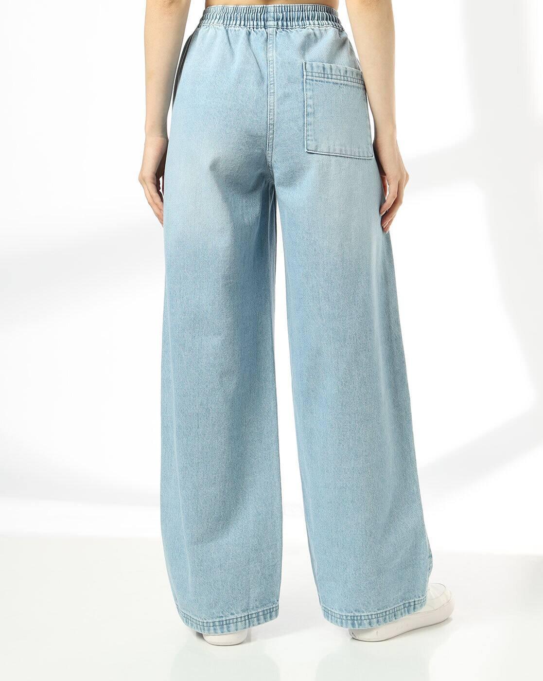 DNMX | Women Light-Wash Wide Leg Jeans|2