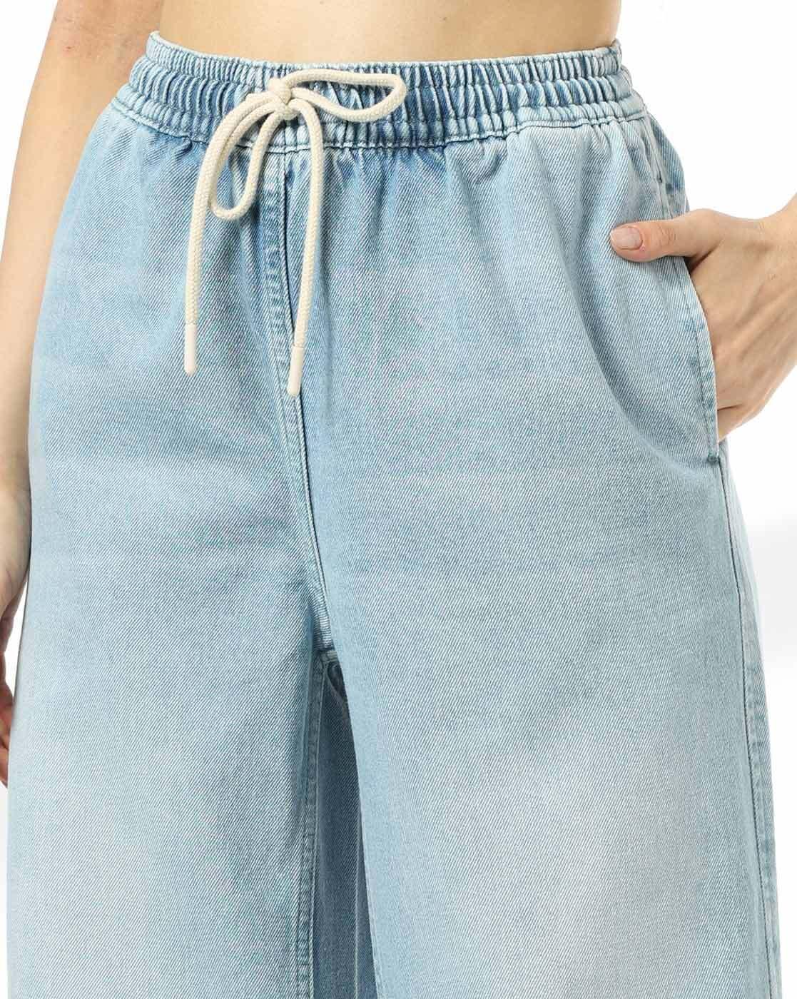 DNMX | Women Light-Wash Wide Leg Jeans|3