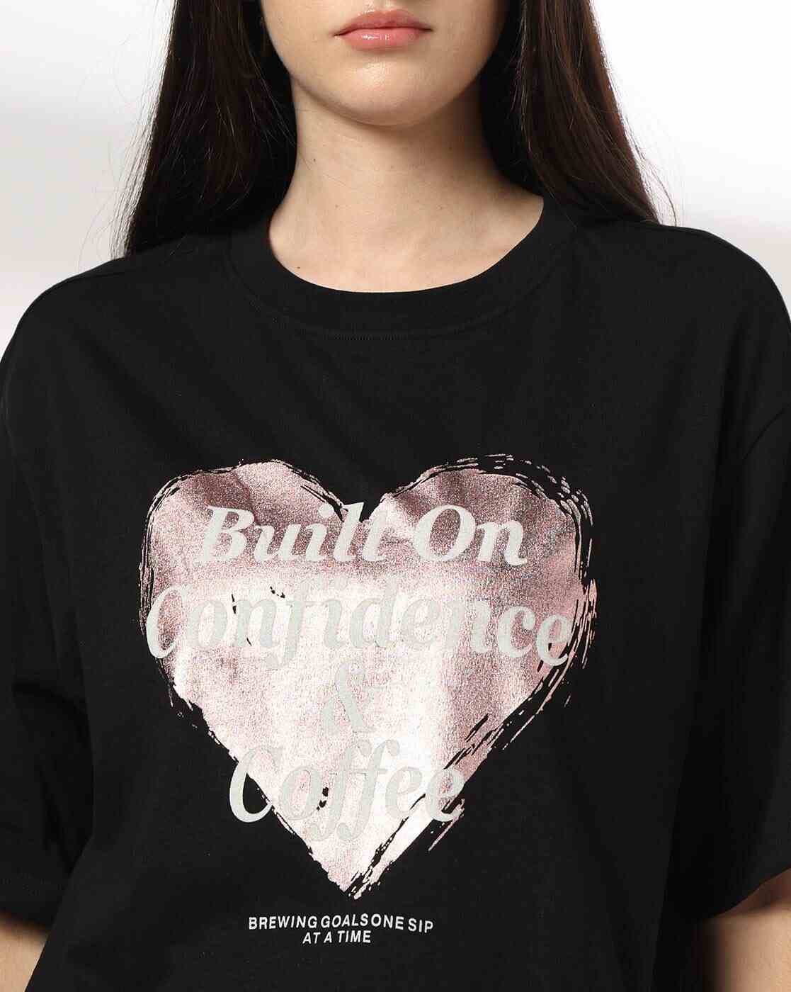 DNMX | Women Graphic Print Loose Fit Crew-Neck T-Shirt|3