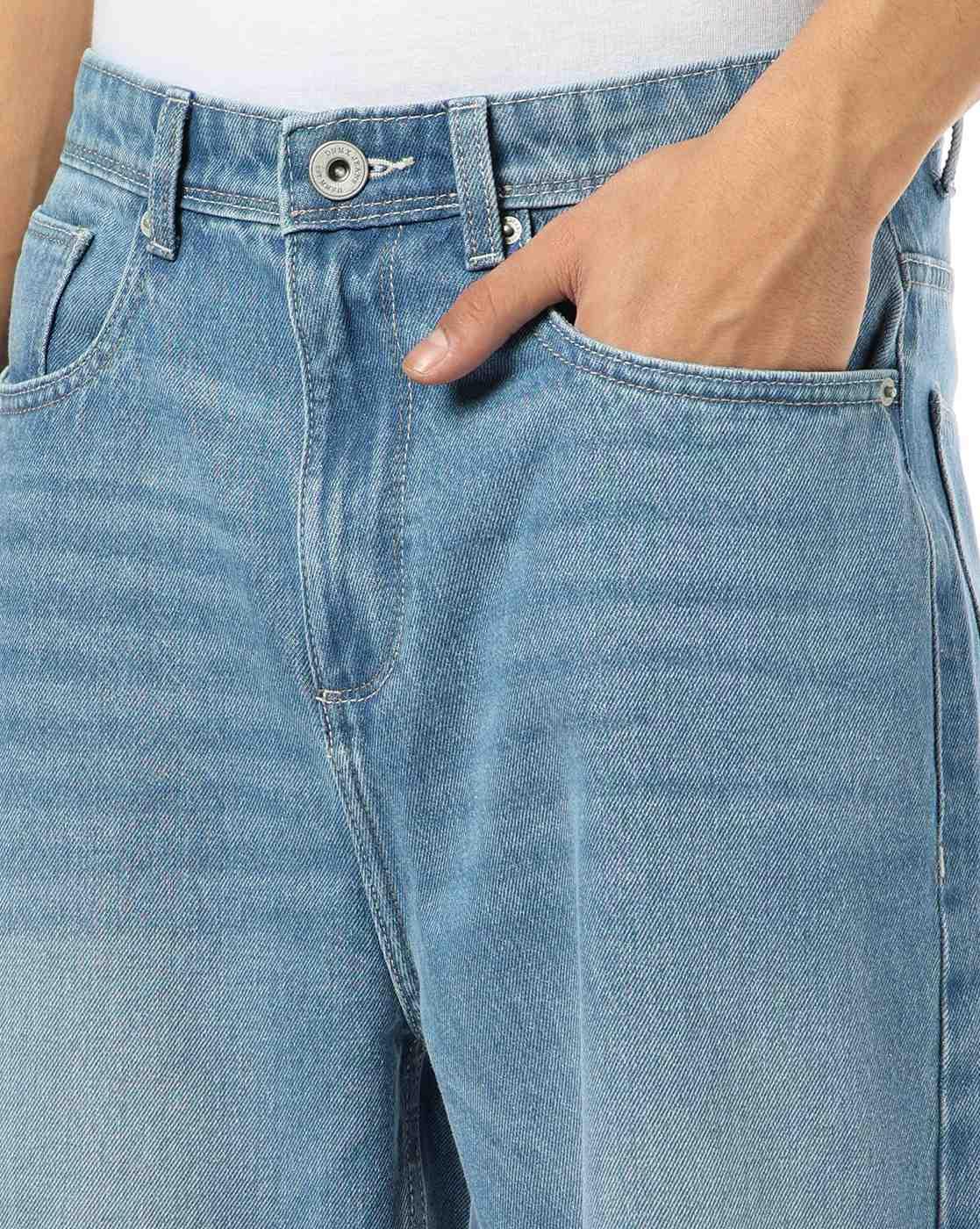 DNMX | Men Mid-Wash Baggy Jeans|3