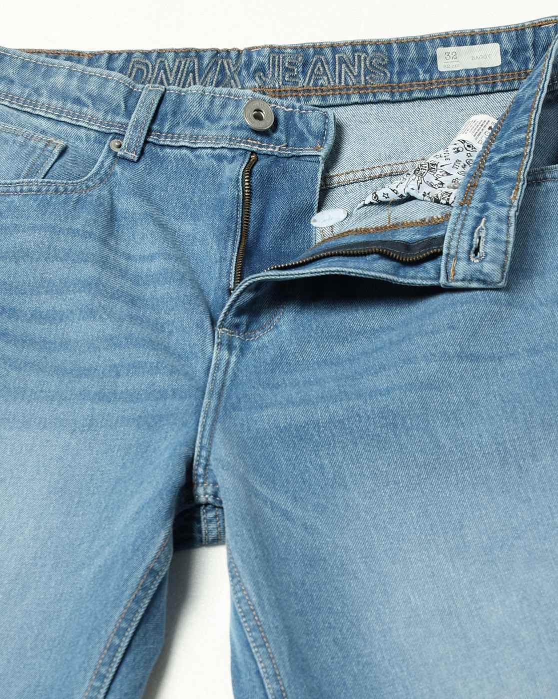DNMX | Men Mid-Wash Baggy Jeans|4