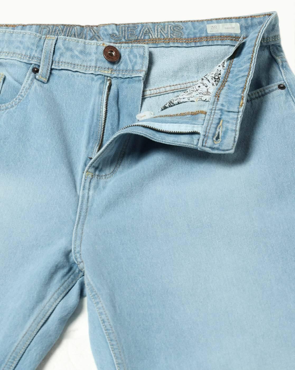 DNMX | Men Mid-Wash Baggy Jeans|4