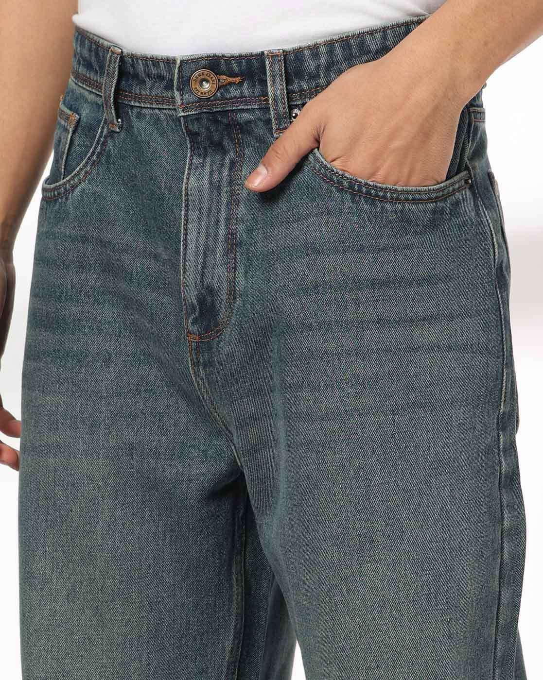 DNMX | Men Lightly Washed Baggy Fit Jeans|3