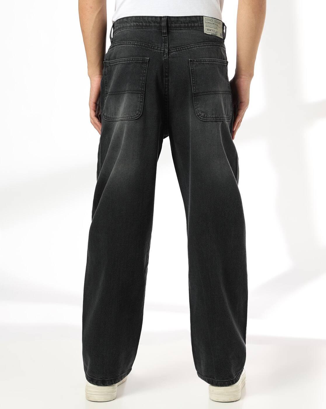 DNMX | Men Mid-Wash Baggy Jeans|2