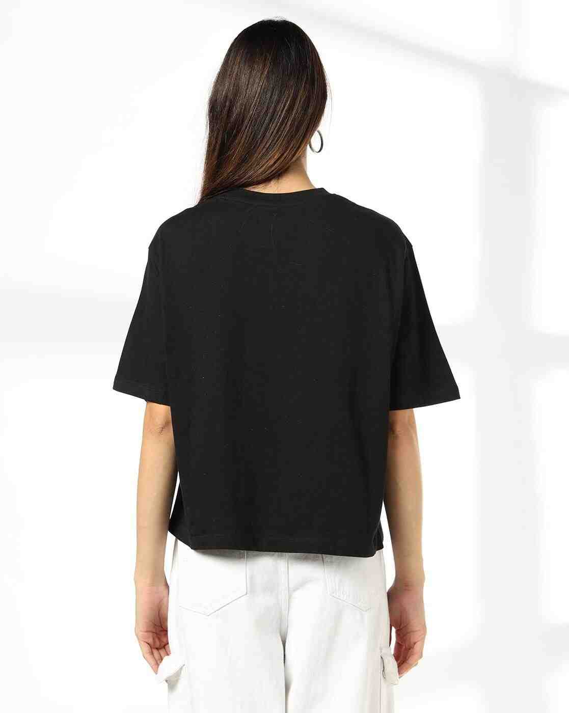 DNMX | Women Printed Boxy Fit Crew-Neck T-Shirt|2