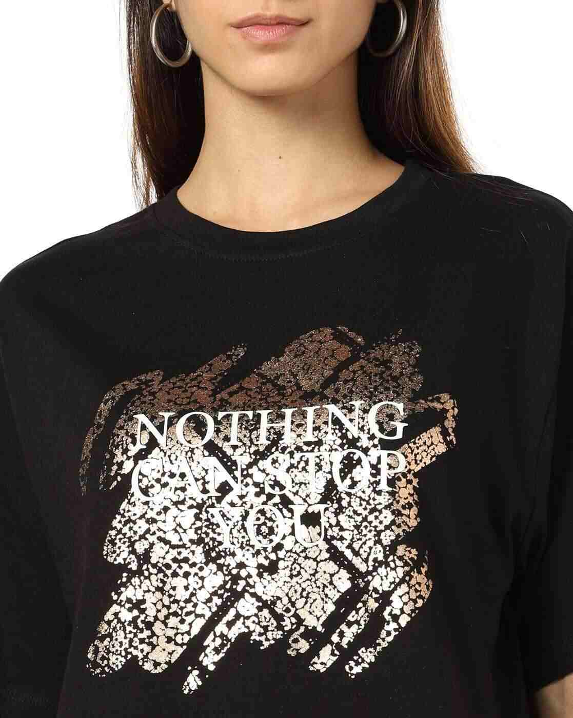 DNMX | Women Printed Boxy Fit Crew-Neck T-Shirt|3