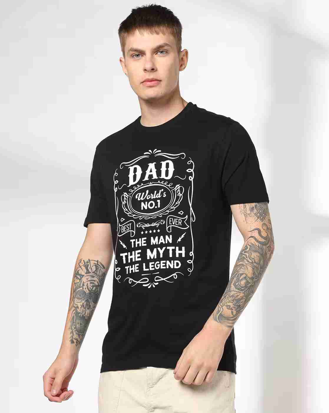 DNMX | Men Typographic Print Regular Fit Crew-Neck T-Shirt|0
