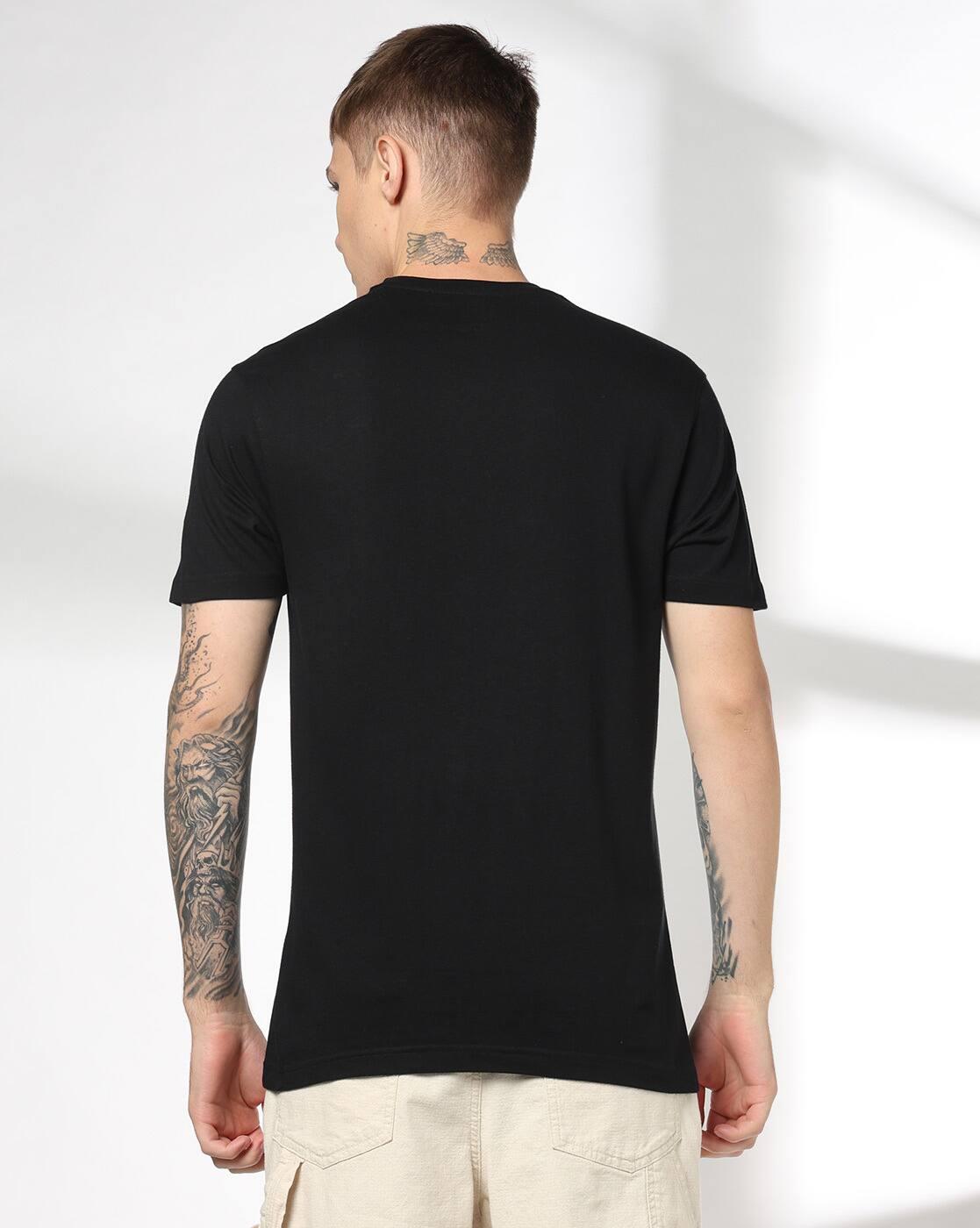 DNMX | Men Typographic Print Regular Fit Crew-Neck T-Shirt|1