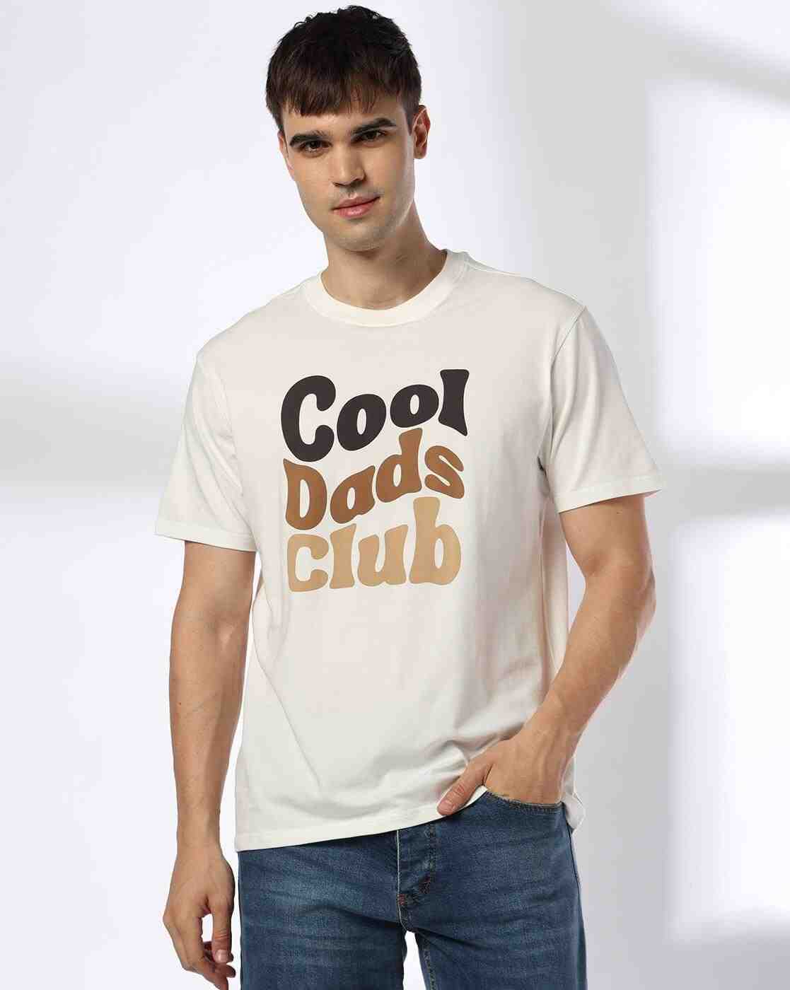 DNMX | Men Typographic Print Regular Fit Crew-Neck T-Shirt|0
