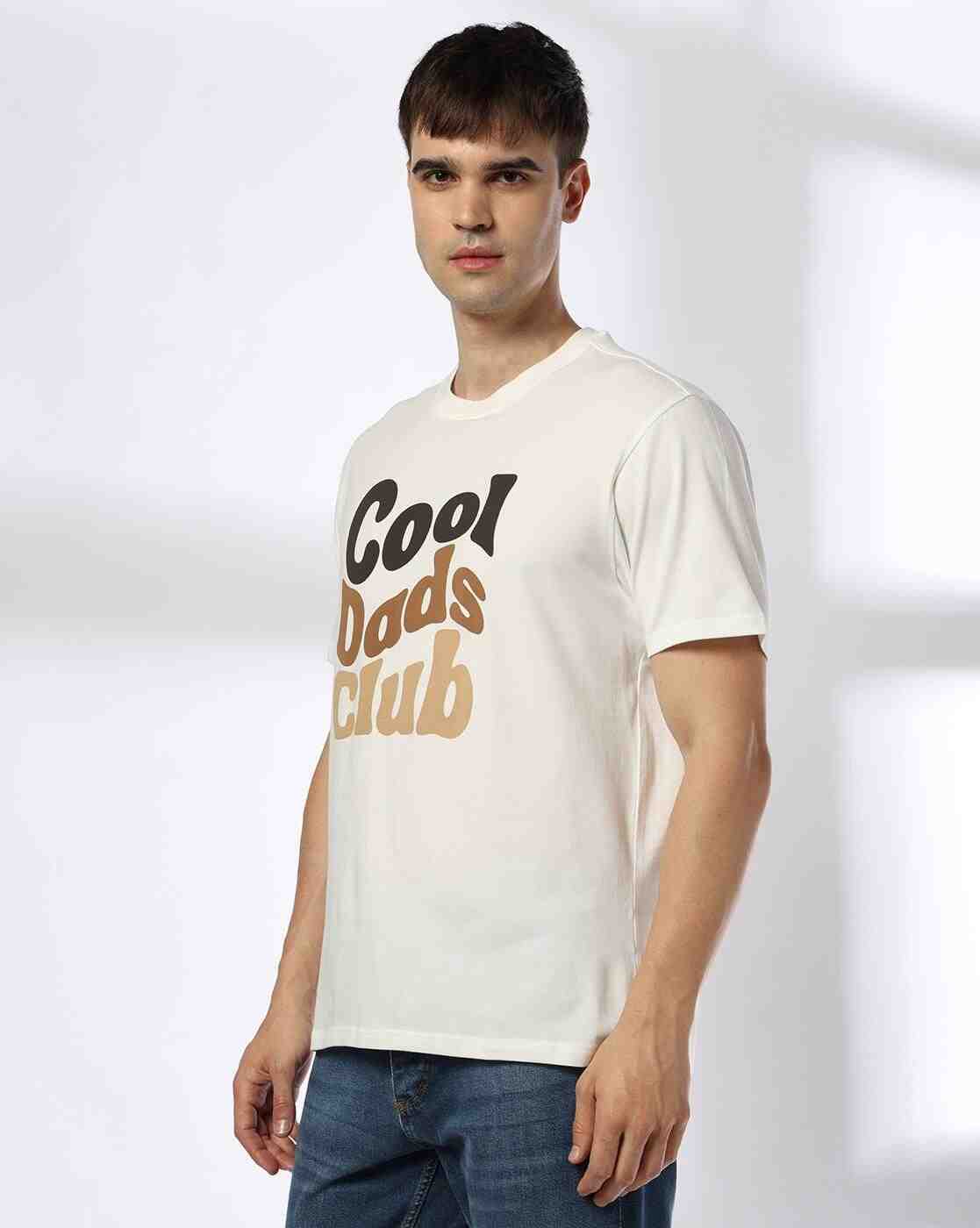 DNMX | Men Typographic Print Regular Fit Crew-Neck T-Shirt|1