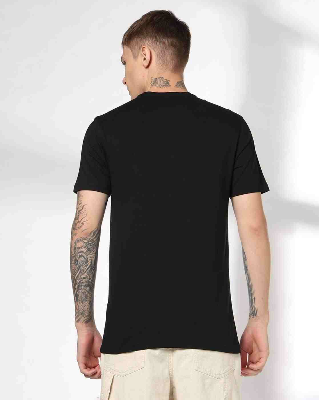 DNMX | Men Typographic Print Regular Fit Crew-Neck T-Shirt|0