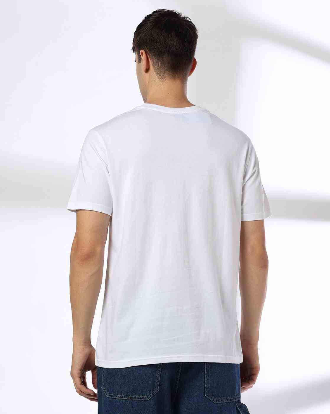 DNMX | Men Typographic Print Regular Fit Crew-Neck T-Shirt|2