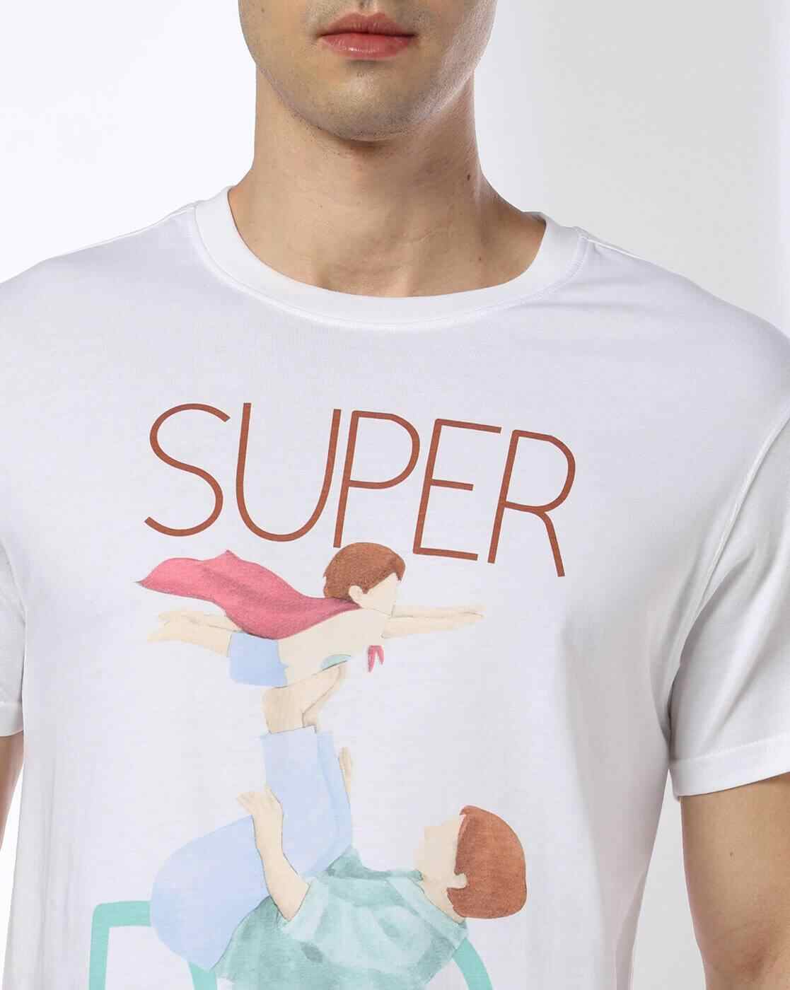 DNMX | Men Printed Regular Fit Crew-Neck T-Shirt|3