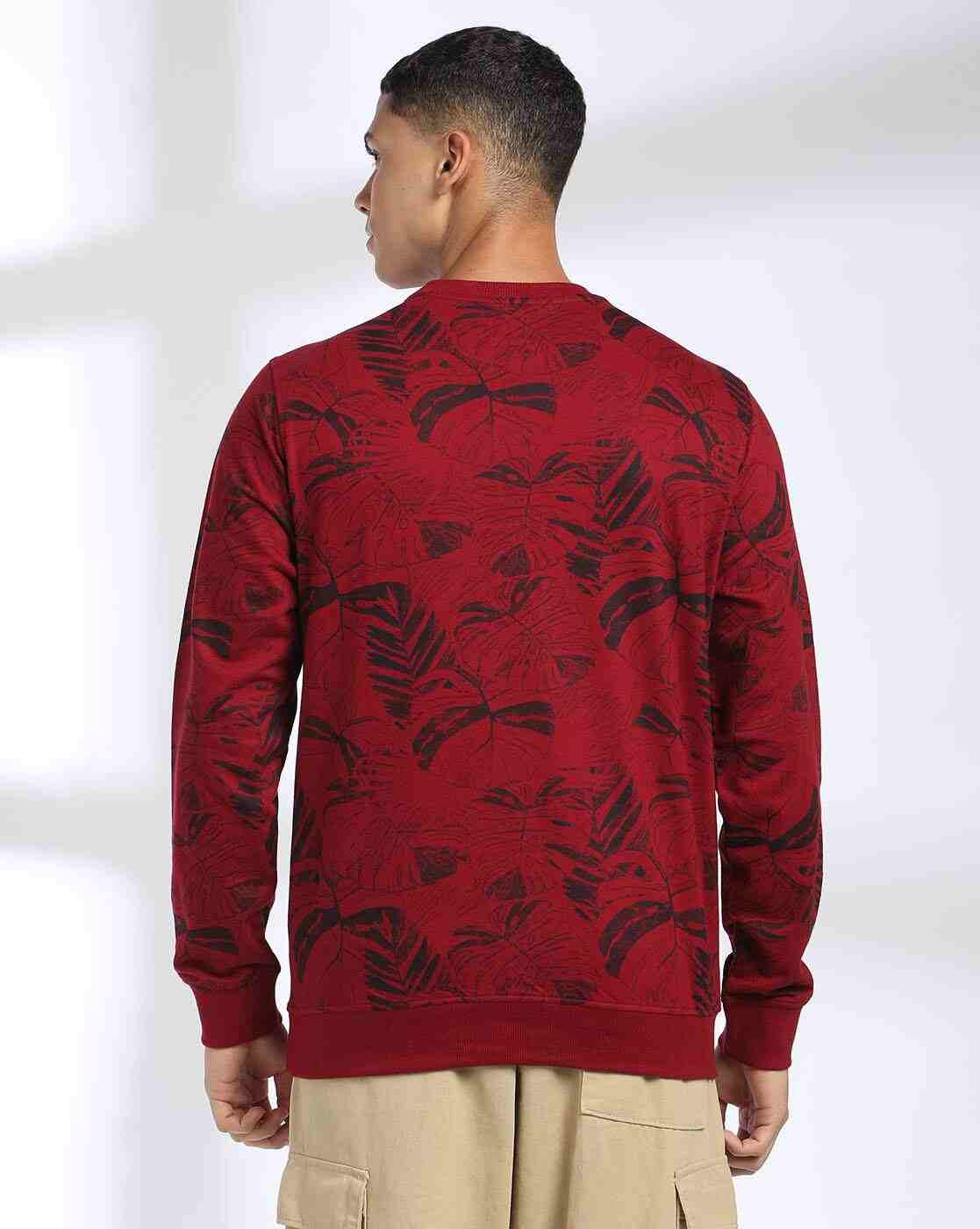 DNMX | Men Tropical Print Slim Fit Crew-Neck Sweatshirt|3