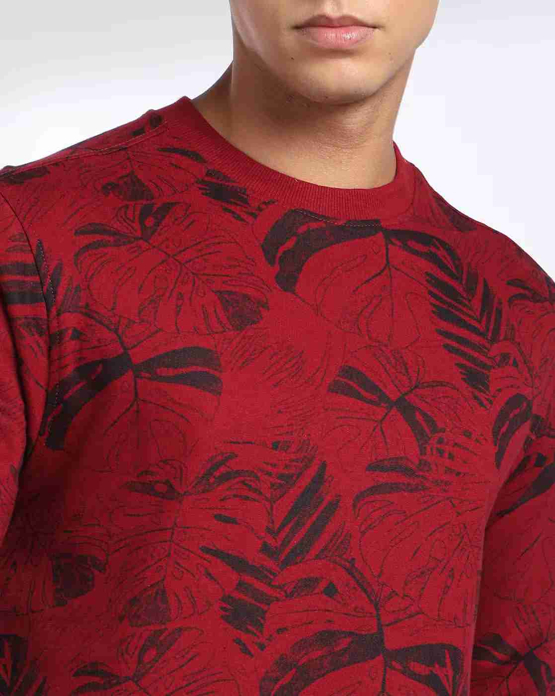 DNMX | Men Tropical Print Slim Fit Crew-Neck Sweatshirt|4