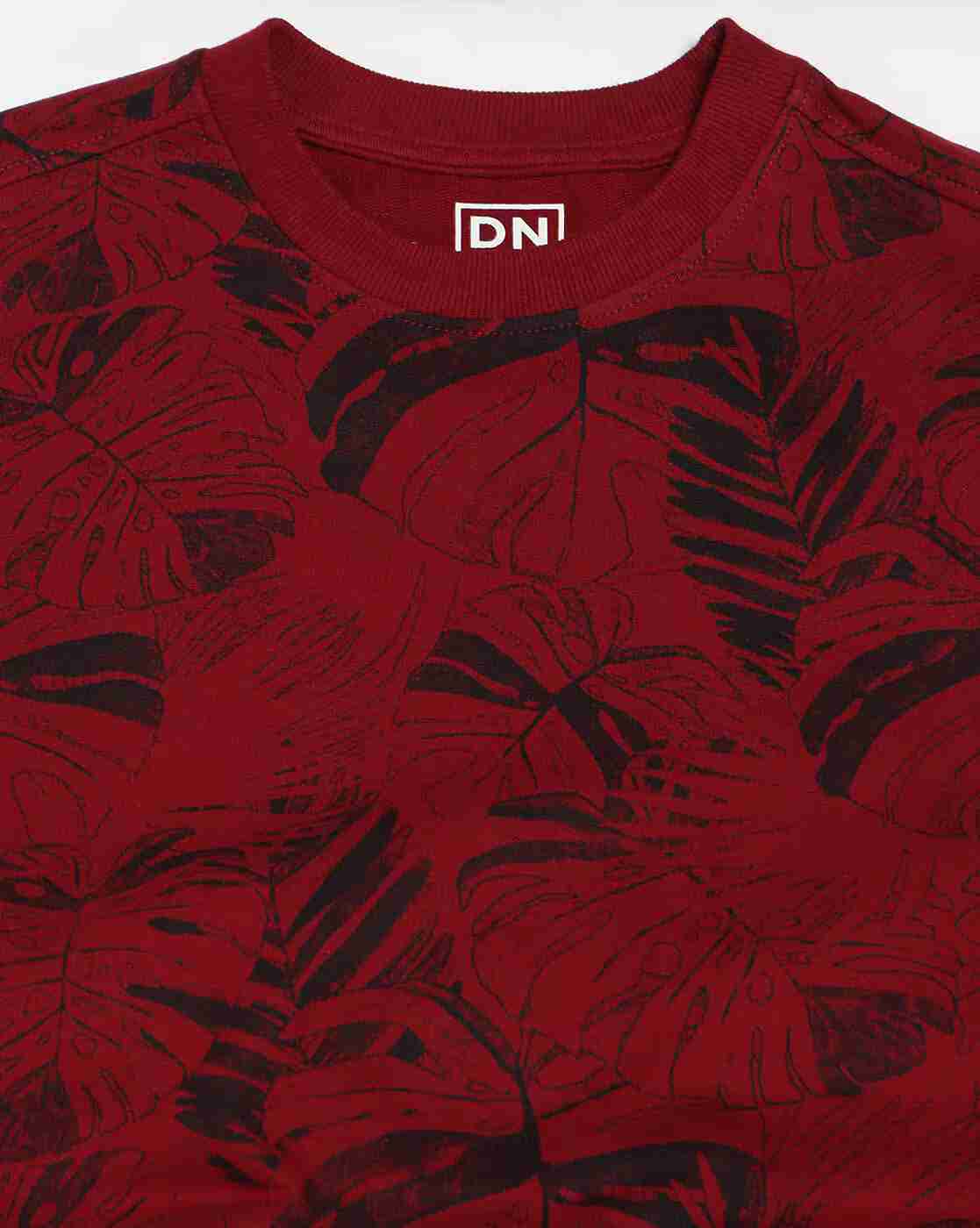 DNMX | Men Tropical Print Slim Fit Crew-Neck Sweatshirt|5
