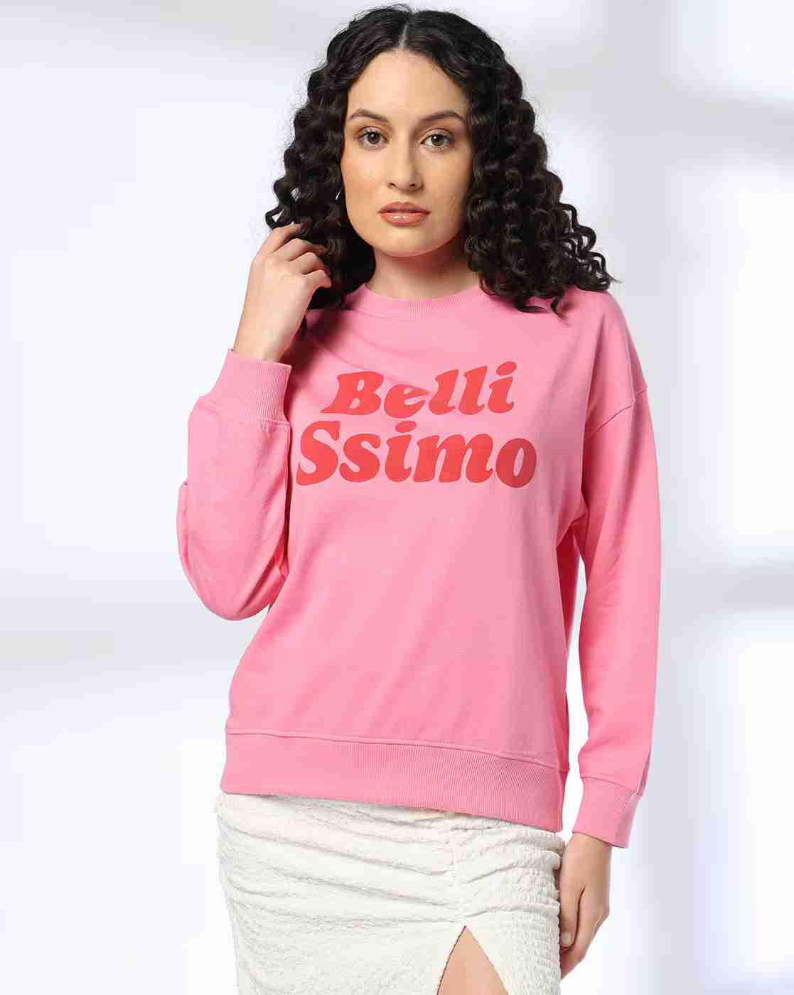 DNMX | Women Typographic Print Relaxed Fit Sweatshirt|0