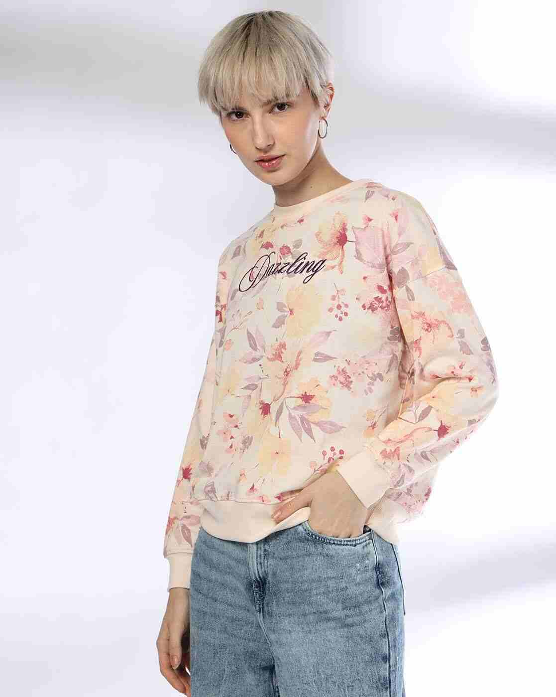 DNMX | Women Floral Print Relaxed Fit Sweatshirt|0