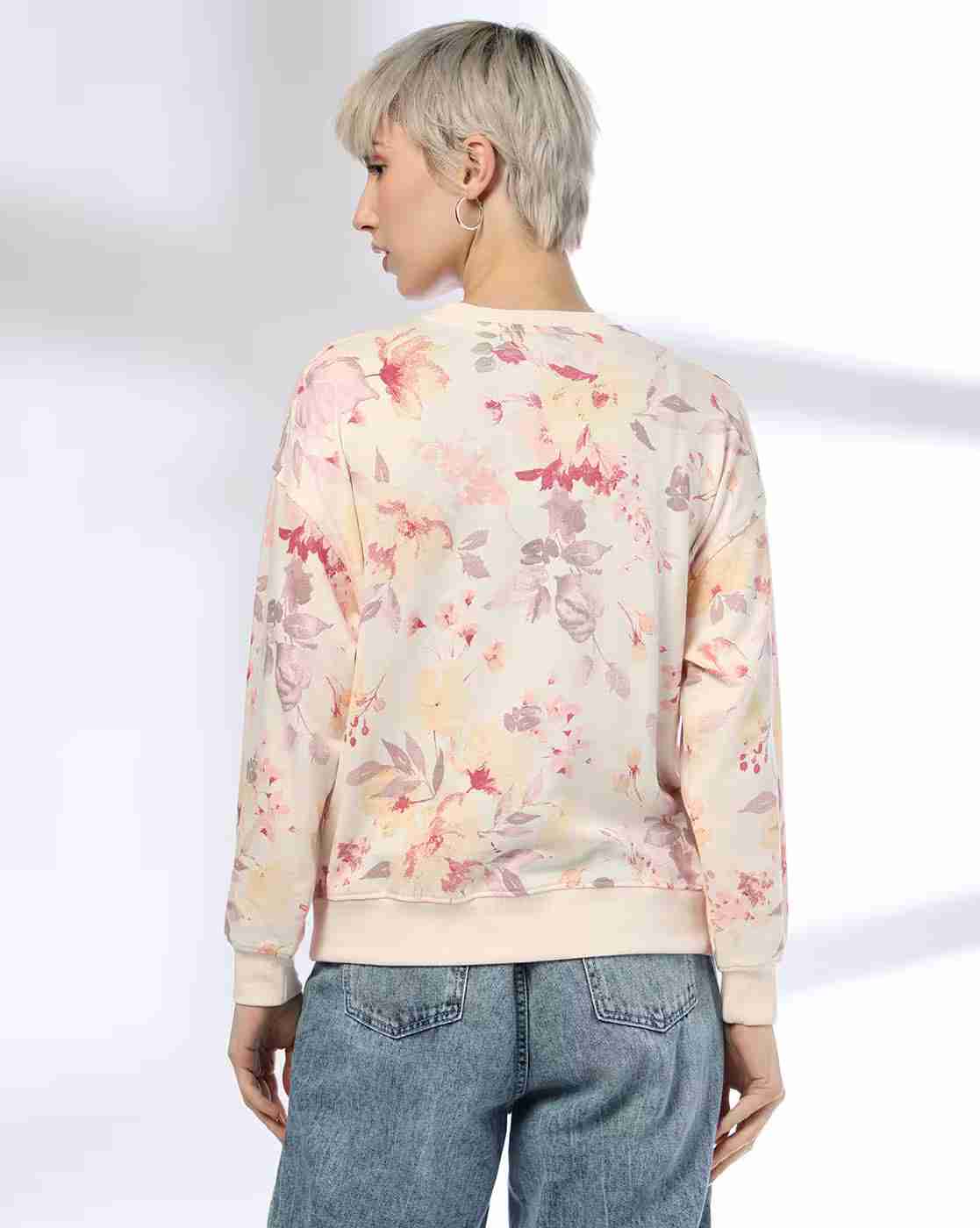 DNMX | Women Floral Print Relaxed Fit Sweatshirt|2