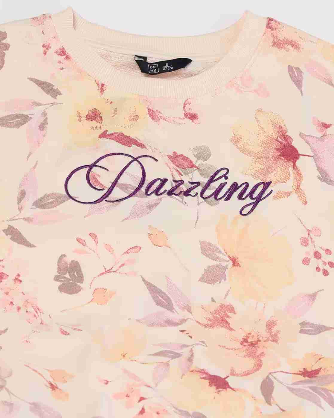 DNMX | Women Floral Print Relaxed Fit Sweatshirt|4