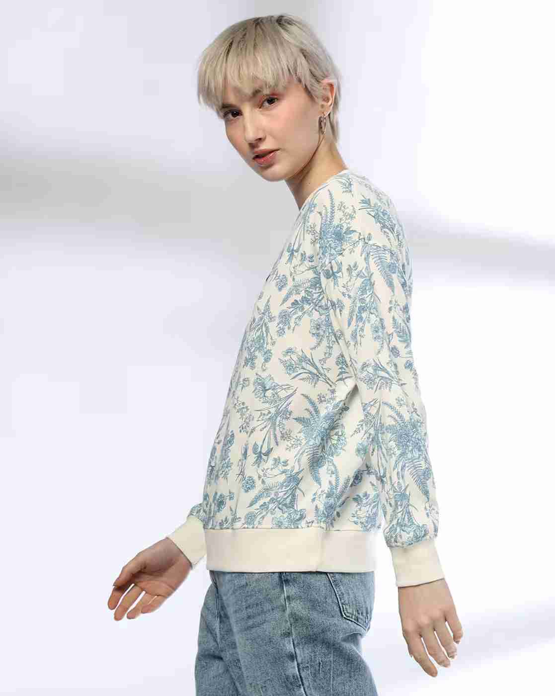 DNMX | Women Floral Print Relaxed Fit Sweatshirt|2