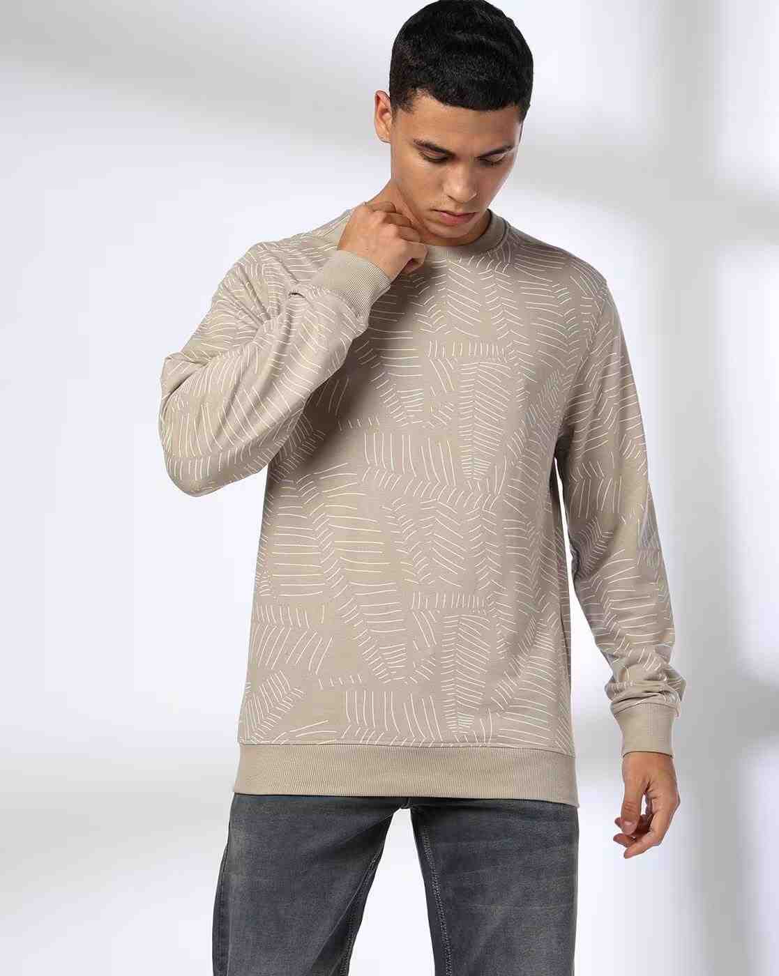 DNMX | Men Leaf Print Regular Fit Sweatshirt|0