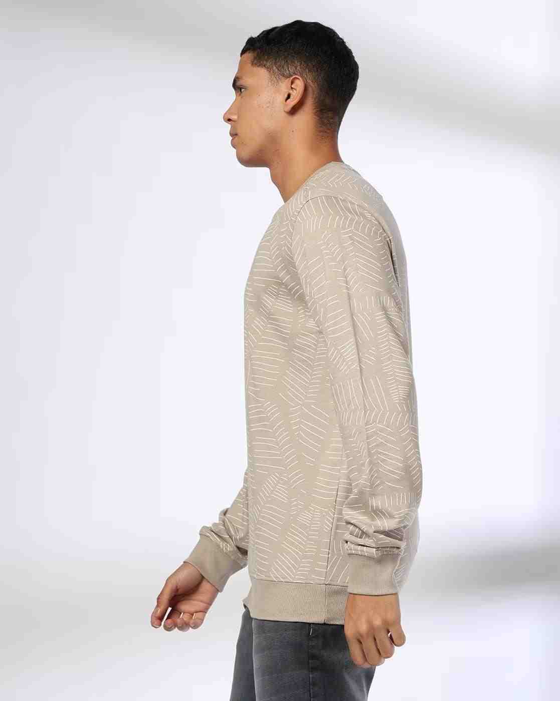 DNMX | Men Leaf Print Regular Fit Sweatshirt|1