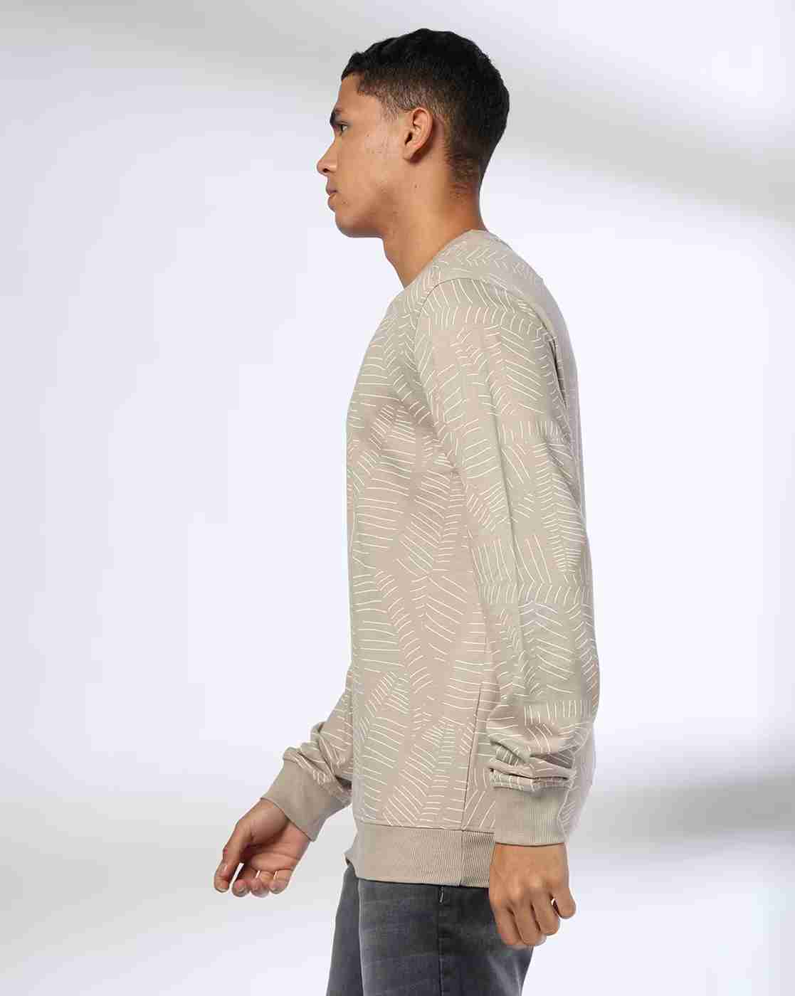 DNMX | Men Leaf Print Regular Fit Sweatshirt|1