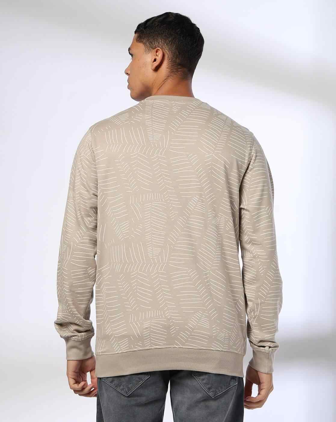 DNMX | Men Leaf Print Regular Fit Sweatshirt|2