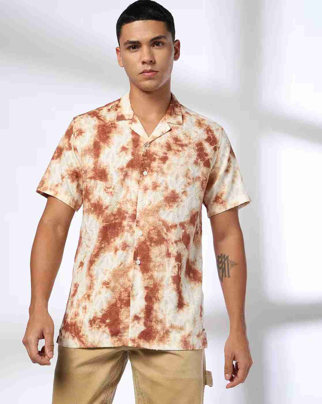 DNMX | Men Tie & Dye Print Regular Fit Shirt|0