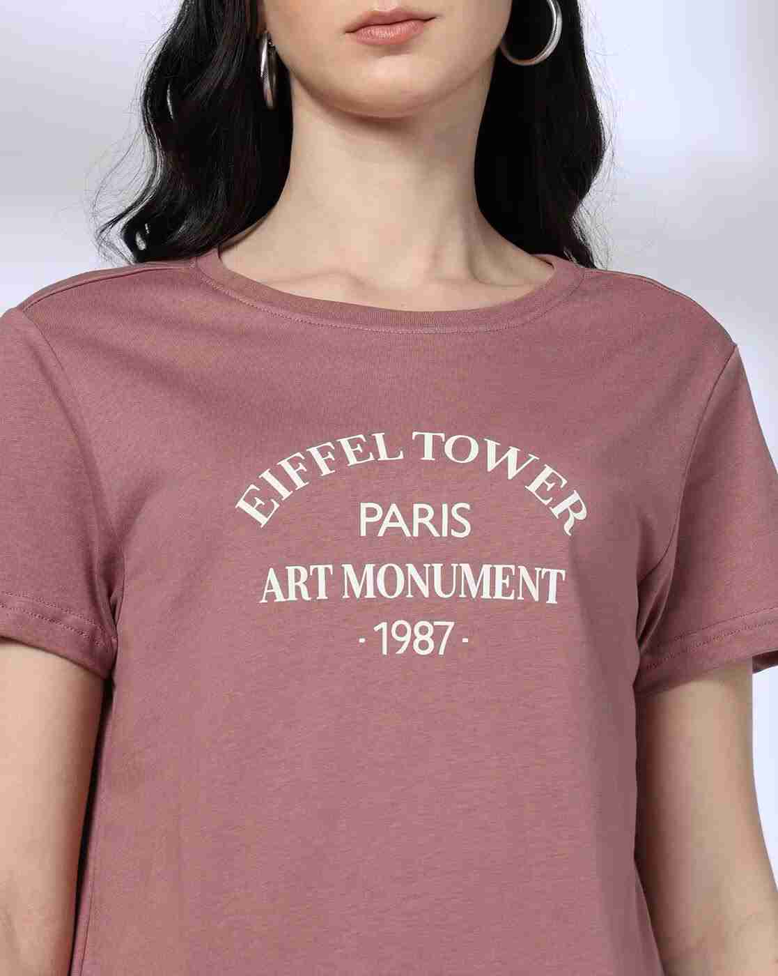 DNMX | Women Typographic Print Regular Fit Round-Neck T-Shirt|4