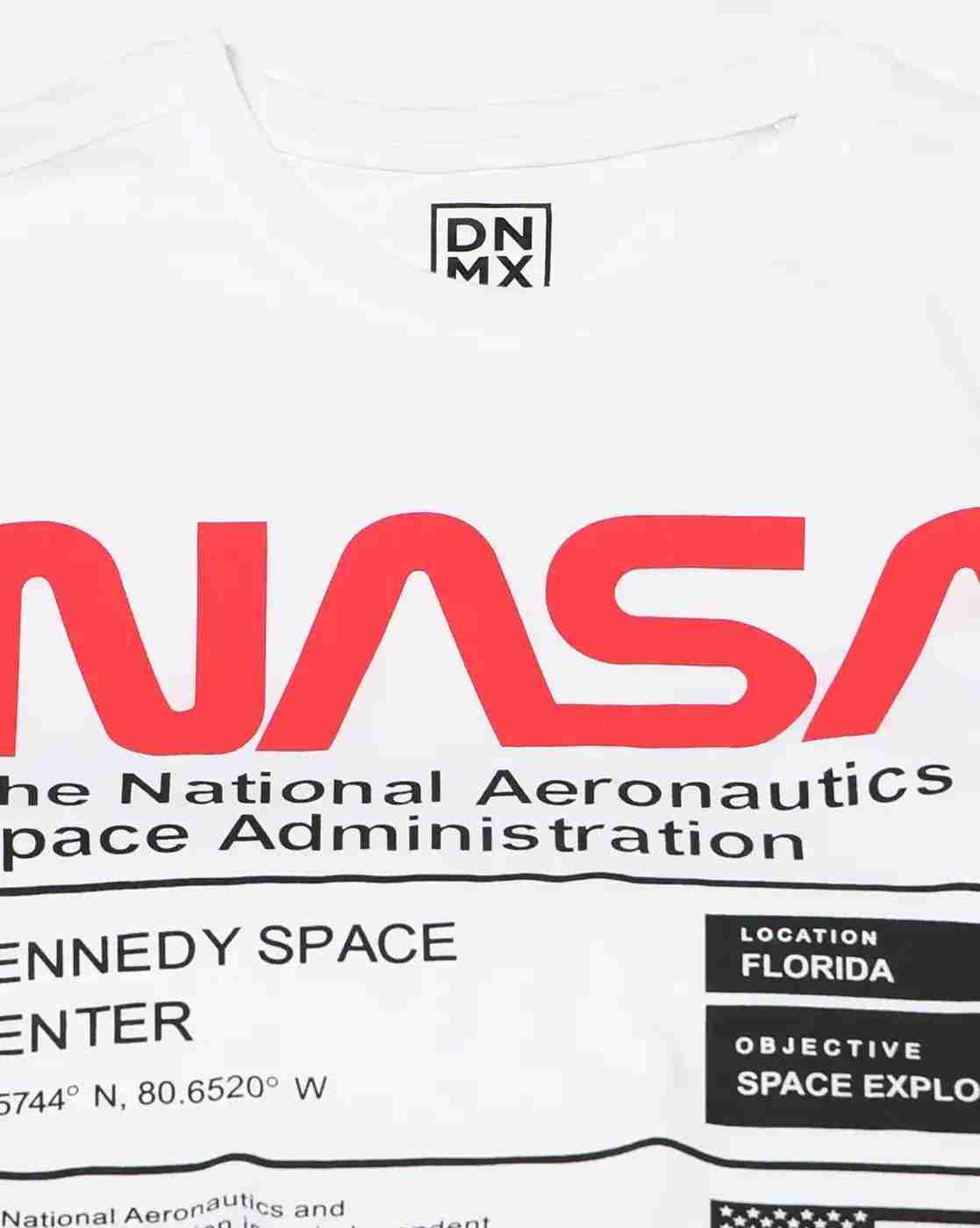 DNMX | Men NASA Print Regular Fit Crew-Neck T-Shirt|4
