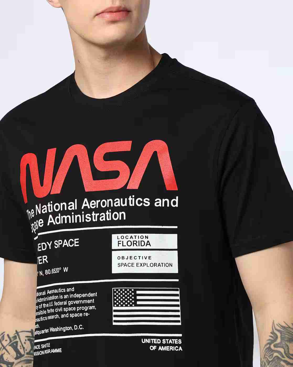 DNMX | Men Printed Regular Fit Crew-Neck T-Shirt|3