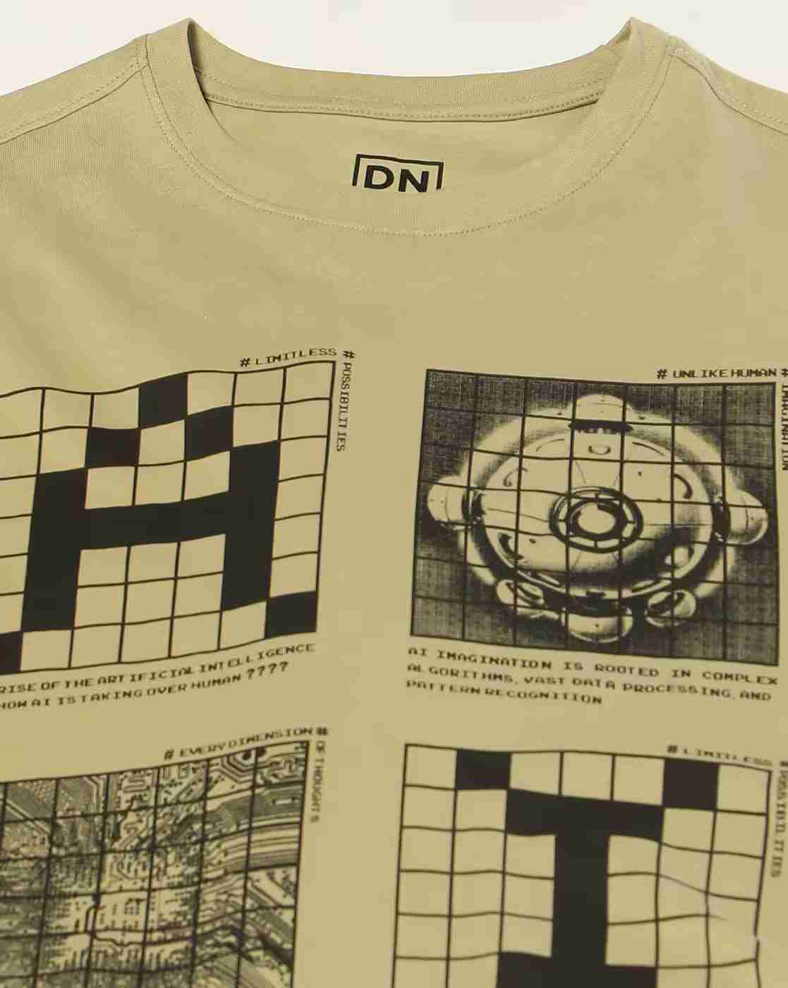 DNMX | Men Graphic Print Regular Fit Crew-Neck T-Shirt|4