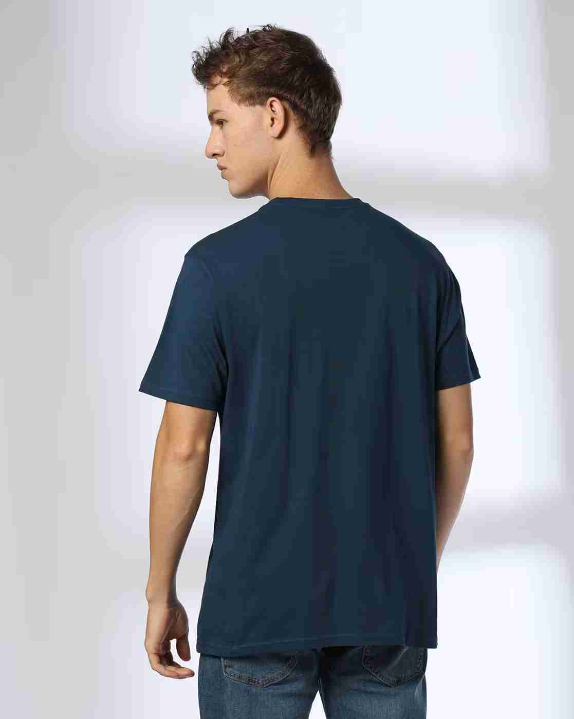 DNMX | Men Typographic Print Regular Fit Crew-Neck T-Shirt|2