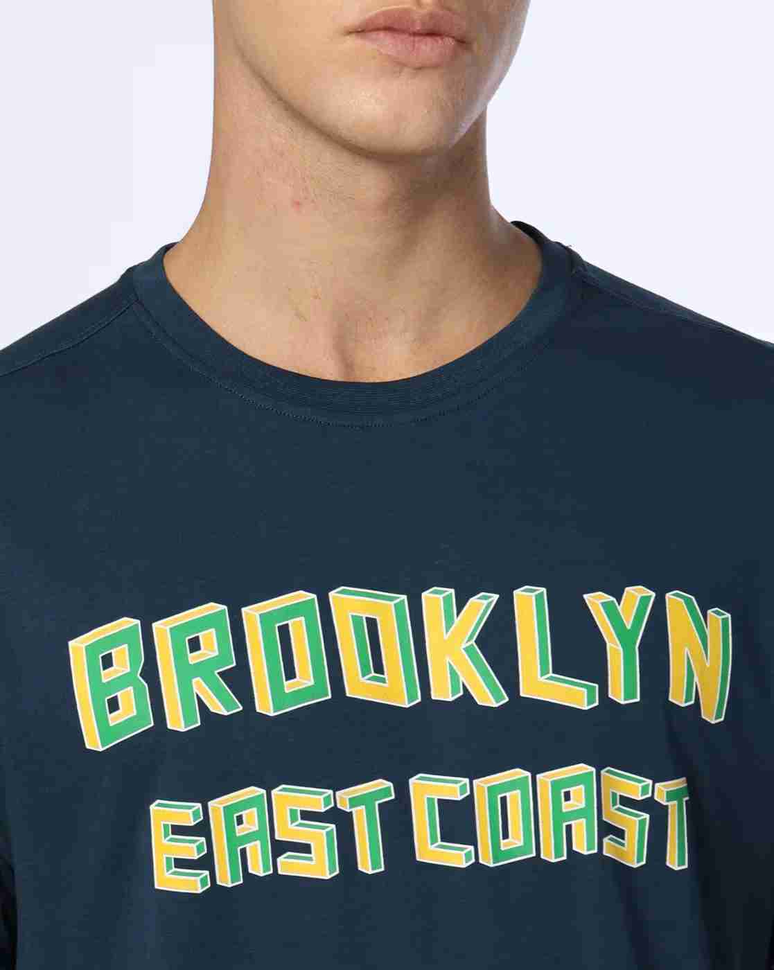 DNMX | Men Typographic Print Regular Fit Crew-Neck T-Shirt|3