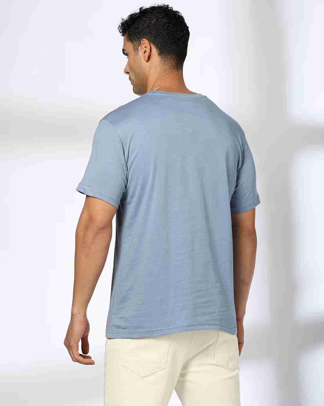 DNMX | Men Typographic Print Regular Fit Cotton Crew-Neck T-Shirt|2