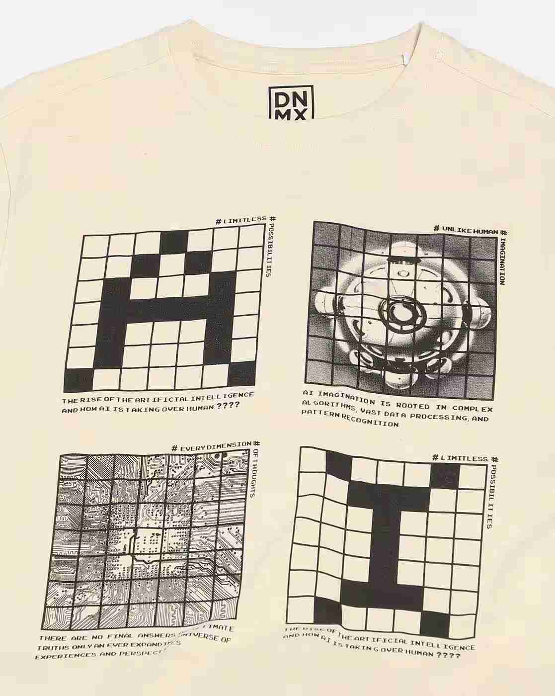 DNMX | Men Graphic Print Regular Fit Crew-Neck T-Shirt|5