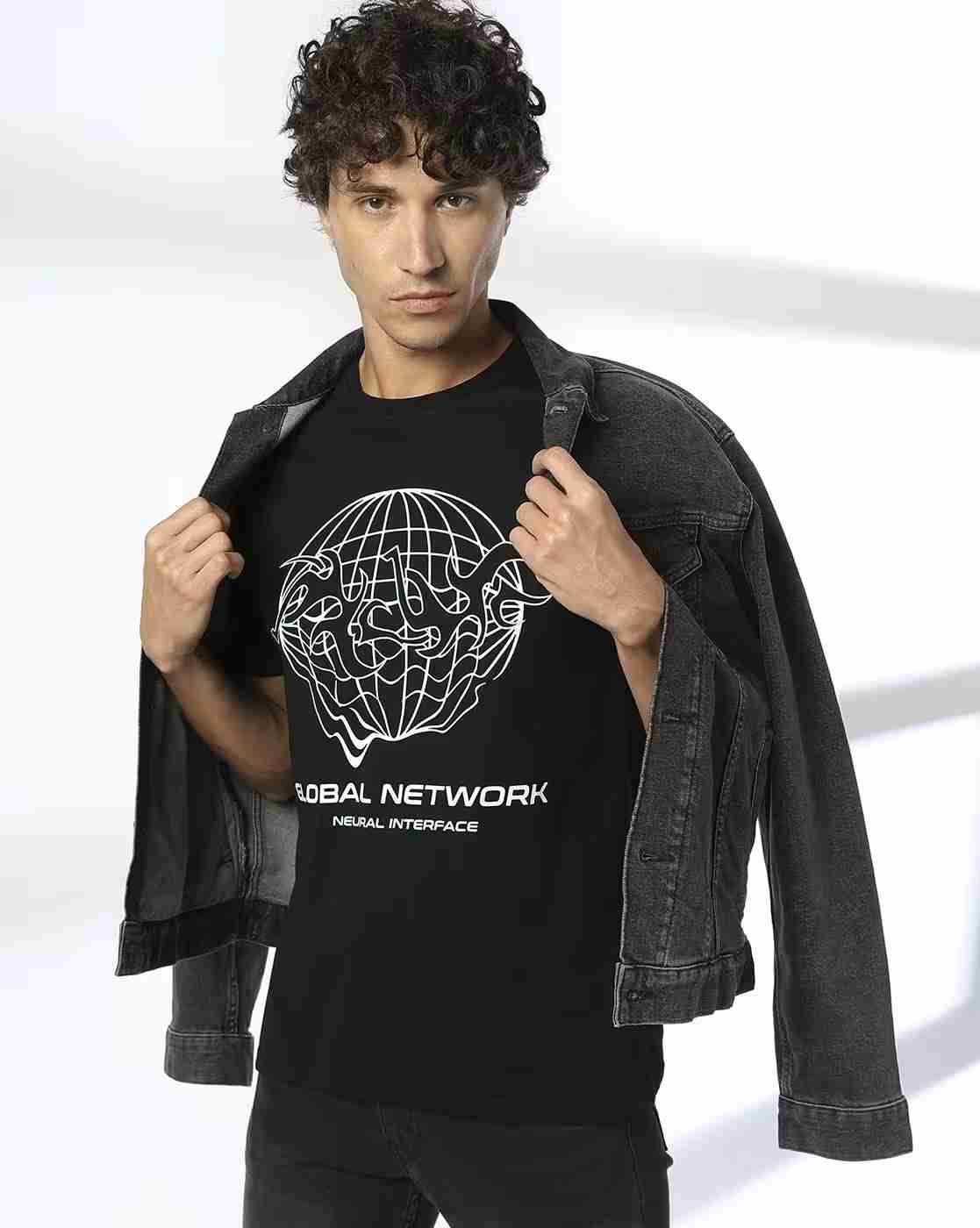 DNMX | Men Graphic Print Regular Fit Crew-Neck T-Shirt|0